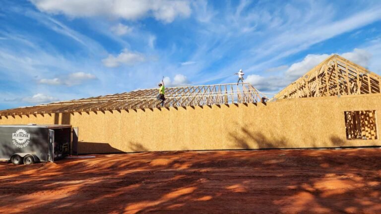 Construction site house framing